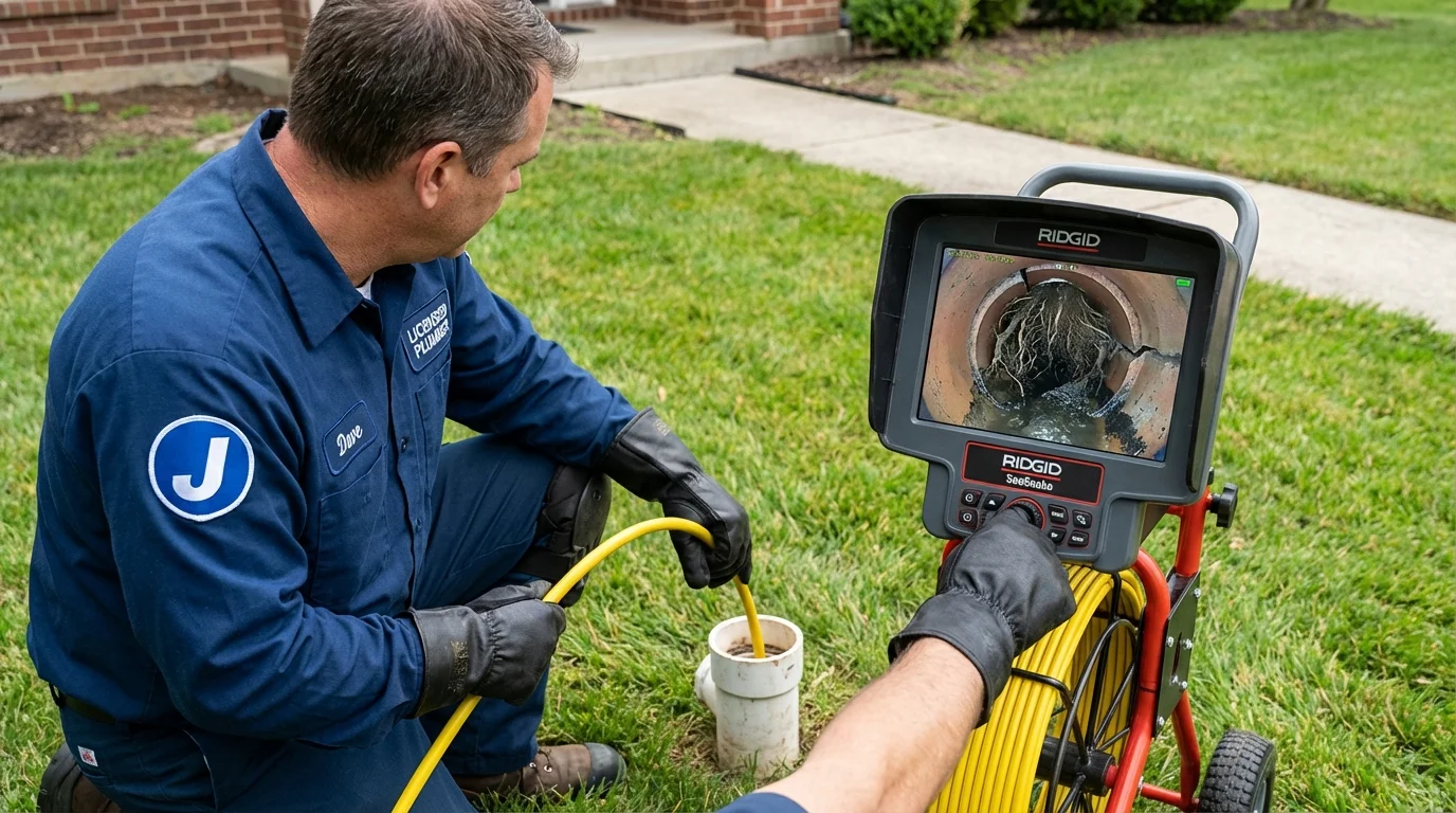 Sewer camera inspection being performed by Johns Plumbing LLC in Lake Mills
